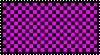 a stamp with black borders and a checkered purple and black pattern on it